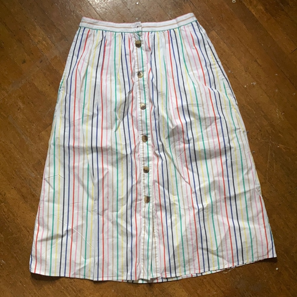 Small Rainbow striped J. Crew skirt